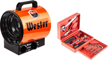 Набор Wester Тепловентилятор tb-3000 +Набор инструментов 601-041 23 предмета