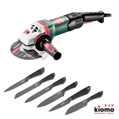 Набор Metabo УШМ (болгарка) wepba 17-150 quick rt (601098000) + шесть Японских ножей kiomo