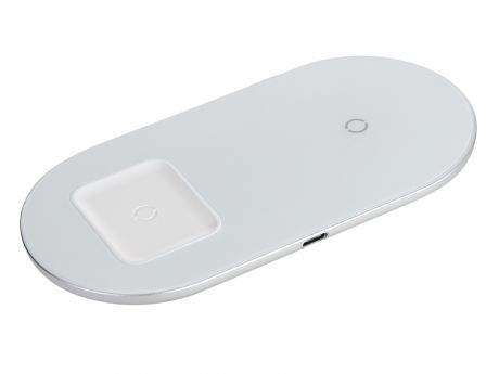 Зарядное устройство Baseus Simple 2in1 Wireless Charger 18W Max For Phones + Pods White WXJK-02
