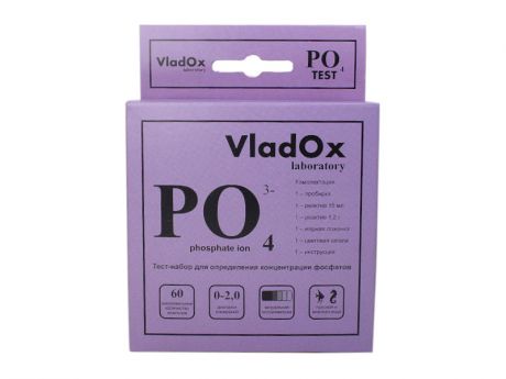 Средство Vladox PO4 тест 982351 - профессиональный набор для измерения уровня фосфатов PO4 в воде
