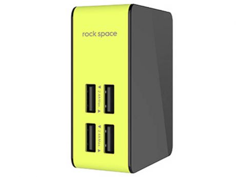Зарядное устройство Rock Space Four Port Wall Charger 4xUSB Black-Green 78458