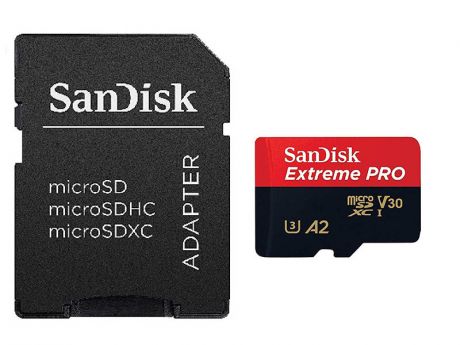 Карта памяти 512Gb - SanDisk MicroSD Extreme Pro Class 10 SDSQXCZ-512G-GN6MA с переходником под SD