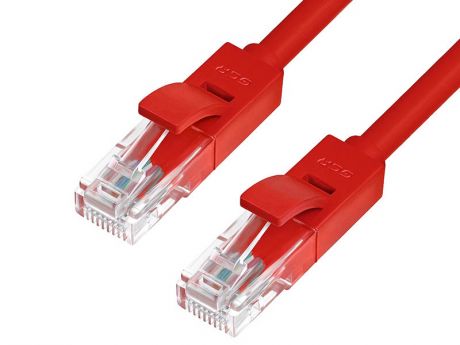 Сетевой кабель Greenconnect LSZH UTP 24AWG cat.5e RJ45 T568B 0.3m Red GCR-51021