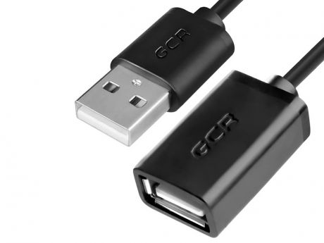 Аксессуар Greenconnect USB 2.0 AM - AF 0.3m Black GCR-UEC6M-BB2S-0.3m