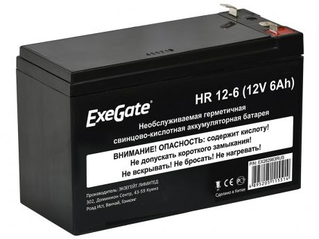 Аккумулятор для ИБП ExeGate HR 12-6 12V 6Ah 1224W клеммы F2 EX282963RUS