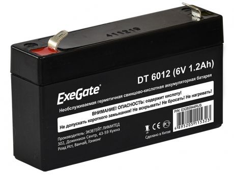 Аккумулятор для ИБП ExeGate DT 6012 6V 1.2Ah клеммы F1 EX282944RUS