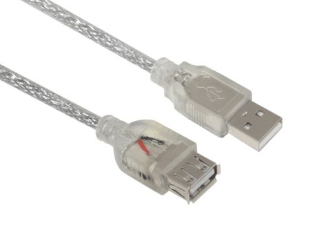 Аксессуар Greenconnect USB 2.0 AM - AF 1.0m Transparent GCR-UEC2M-BB2S-1.0m