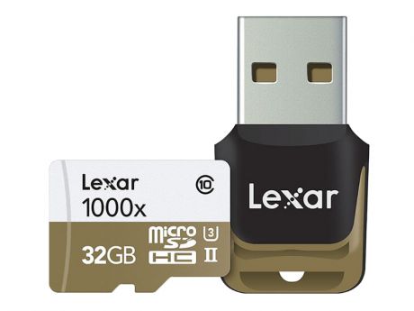 Карта памяти 32Gb - Lexar Micro Secure Digital HC 1000X Class 10 UHS-II LSDMI32GCBEU1000R + USB карт-ридер