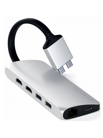 Хаб USB Satechi Type-C Dual Multimedia Adapter Silver ST-TCDMMAS