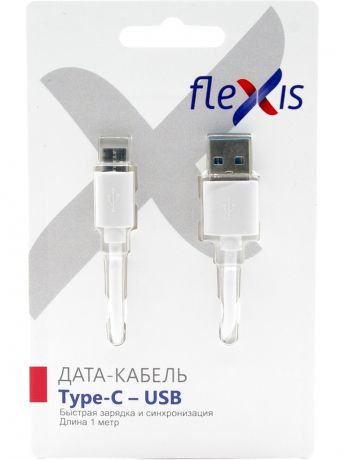 Аксессуар Flexis Simple USB - Type-C 1m White FX-CAB-STC-WH