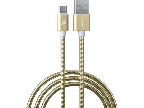 Аксессуар Flexis Metal USB - Type-C 1m Gold FX-CAB-MTTC-GD