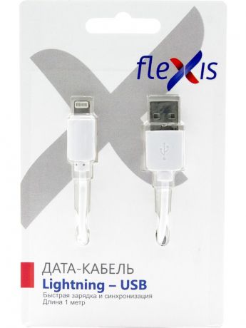 Аксессуар Flexis Simple USB - Lightning 8pin 1m White FX-CAB-S8p-WH
