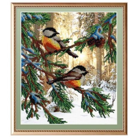 М.П.Студия Набор для вышивания бисером Птички в лесу 23 x 28 см (бг-233)