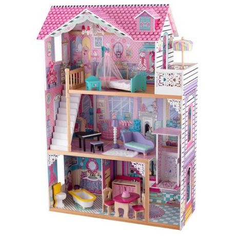 KidKraft кукольный домик "Аннабель" в подарочной упаковке 65934, розовый/голубой