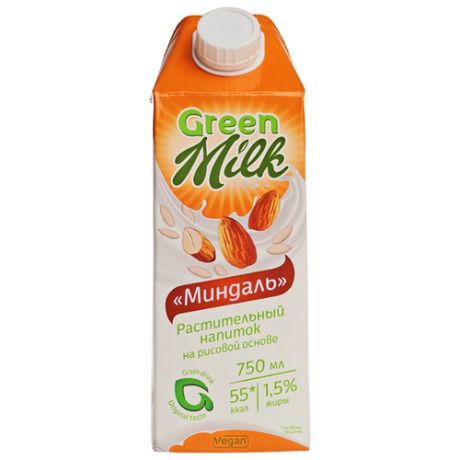 Рисовый напиток Green Milk Миндаль 1.5%, 750 мл