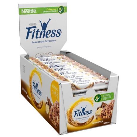 Злаковый батончик Nestle Fitness Шоколад-банан, 24 шт
