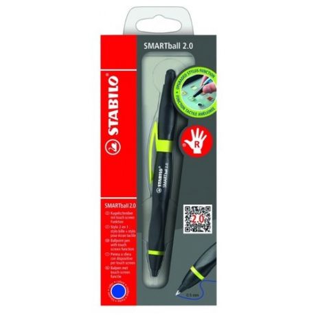 STABILO ручка-стилус шариковая Smartball 2.0 для правшей, 0.5 мм, синий цвет чернил