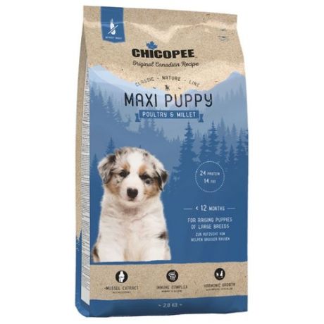 Корм для собак Chicopee (2 кг) Classic Nature Line Maxi Puppy Poultry and Millet