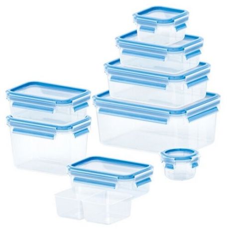 EMSA Набор контейнеров CLIP & CLOSE из 9 предметов 515481 голубой/прозрачный