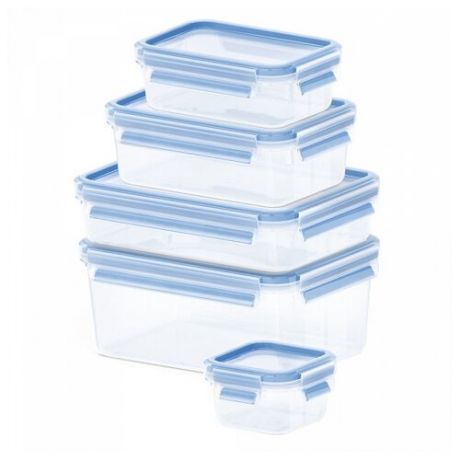 EMSA Набор контейнеров CLIP & CLOSE из 5 предметов 512753 голубой/прозрачный