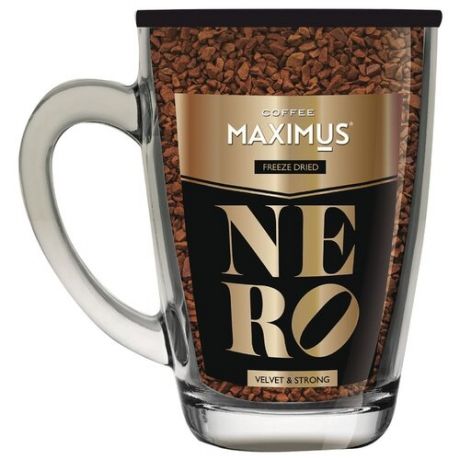 Кофе растворимый Maximus Nero, стеклянная кружка, 70 г
