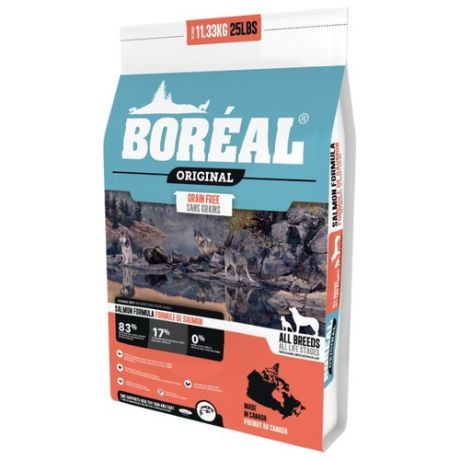 Сухой корм для собак Boreal лосось 11.33 кг