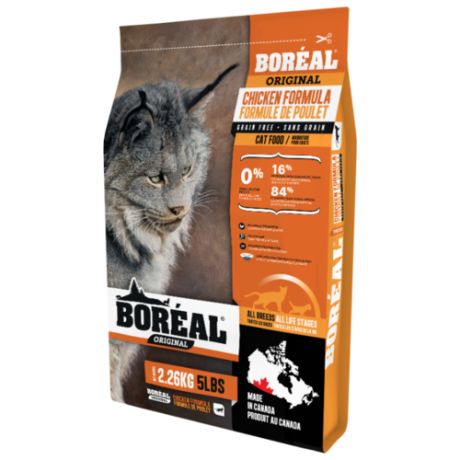 Корм для кошек Boreal беззерновой, с курицей 2.26 кг