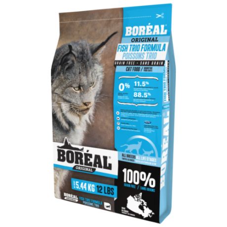 Корм для кошек Boreal беззерновой, рыбное ассорти 5.44 кг