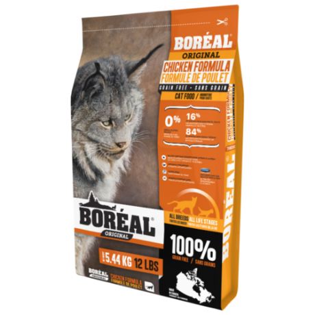 Корм для кошек Boreal беззерновой, с курицей 5.44 кг