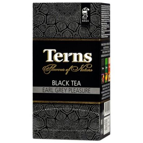 Чай черный Terns Earl Grey Pleasure в пакетиках, 95 г 25 шт.