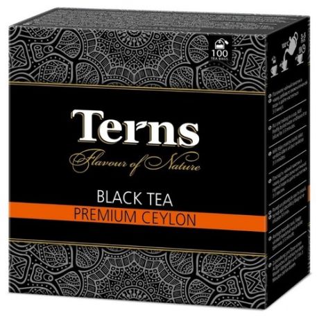 Чай черный Terns Premium Ceylon в пакетиках, 180 г 100 шт.