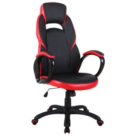 Компьютерное кресло TetChair iCrown игровое, обивка: искусственная кожа, цвет: черный/красный