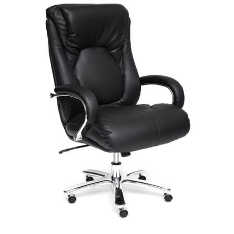 Компьютерное кресло TetChair Max для руководителя, обивка: натуральная кожа, цвет: черный