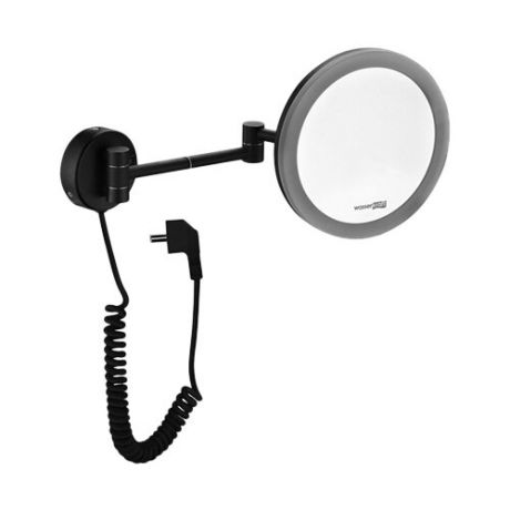 Зеркало косметическое настенное WasserKRAFT K-1004 с подсветкой черный