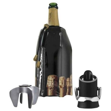 Набор аксессуаров VacuVin Champagne Accessory Set черный/серебристый