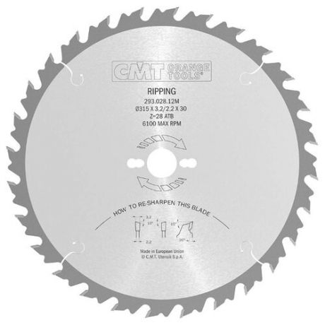 Пильный диск CMT 293.028.12M 315х30 мм