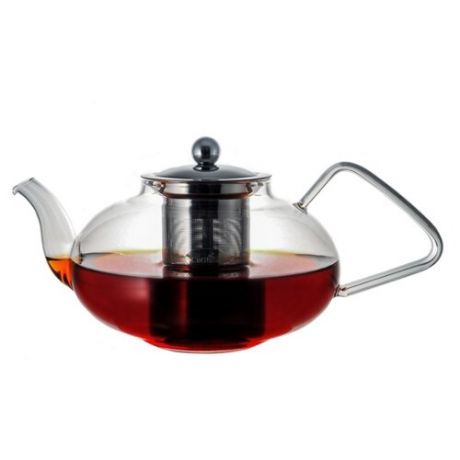 CnGlass Заварочный чайник CH07010-1 1.2 л серебристый/прозрачный