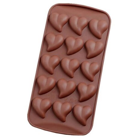Форма для шоколада Доляна Сердца коричневый