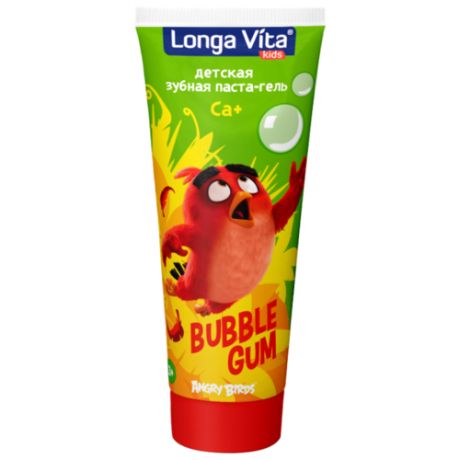 Зубная паста Longa Vita Angry Birds Bubble Gum 3+, 75 г