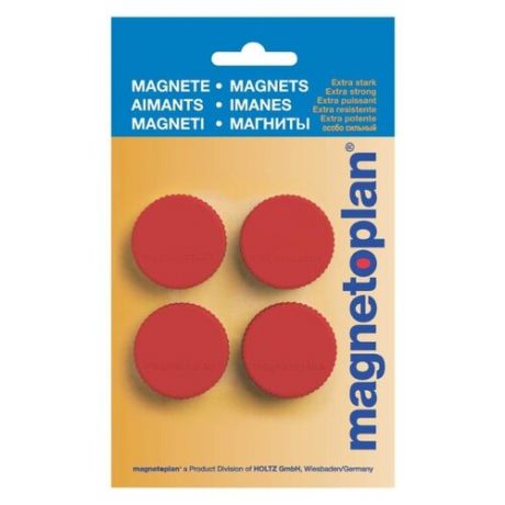 Магниты для доски Magnetoplan Magnum 16600400/16600406/16600412/16600414 красный