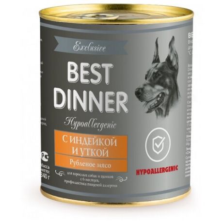 Корм для собак Best Dinner (0.34 кг) 1 шт. Exclusive Hypoallergenic с Индейкой и Уткой