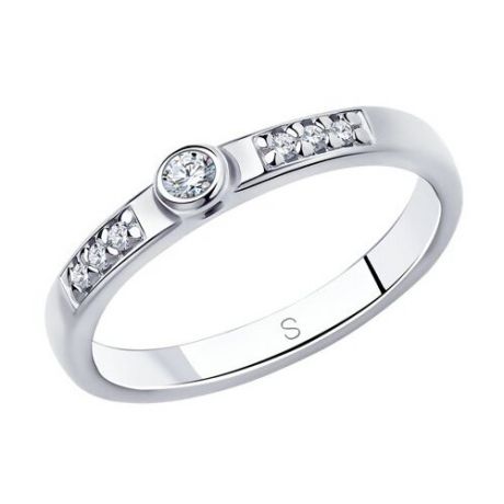 SOKOLOV Помолвочное кольцо из серебра с фианитами 94010698, размер 16