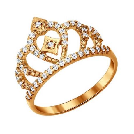 SOKOLOV Позолоченное кольцо корона 93010366, размер 19.5