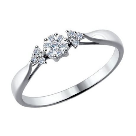 SOKOLOV Помолвочное кольцо из белого золота с бриллиантами 1011482, размер 17