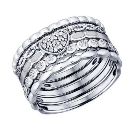 SOKOLOV Наборное кольцо с фианитами 94011708, размер 16