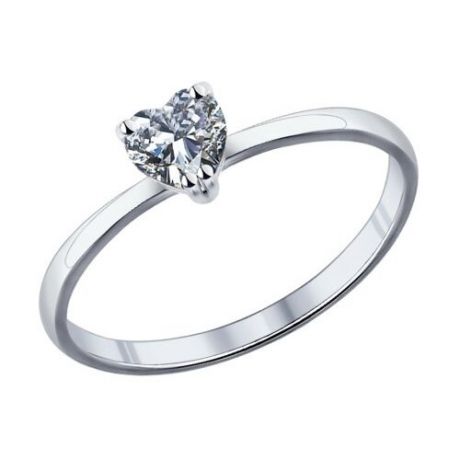 SOKOLOV Помолвочное кольцо из серебра с фианитом 94011721, размер 15.5