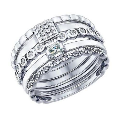SOKOLOV Наборное кольцо из серебра 94011707, размер 17.5