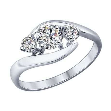 SOKOLOV Кольцо из серебра со Swarovski Zirconia 89010040, размер 19.5