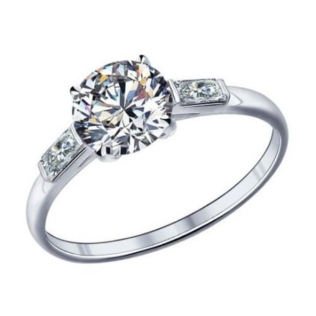 SOKOLOV Помолвочное кольцо из серебра с фианитами 89010006, размер 17.5