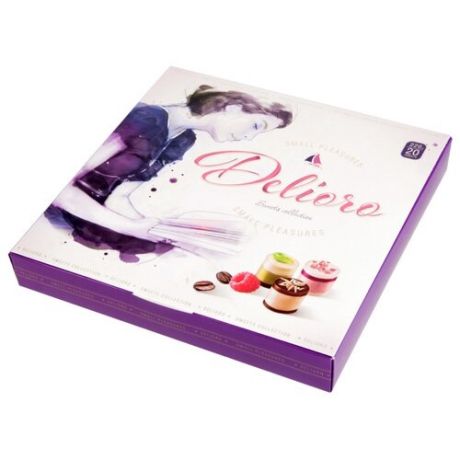 Набор конфет Delioro Sweets collection Small Pleasures, 220г белый/фиолетовый